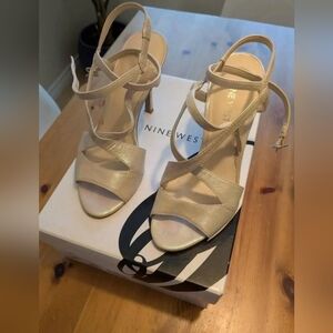 Nine West Women's Gold Strappy High Heel Sandals